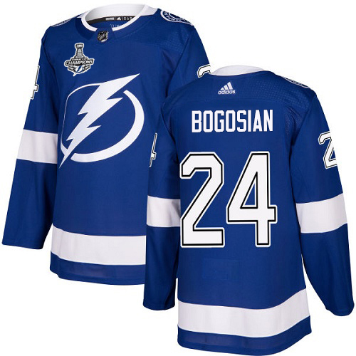Adidas Tampa Bay Lightning Men #24 Zach Bogosian Blue Home Authentic 2020 Stanley Cup Champions Stitched NHL Jersey->tampa bay lightning->NHL Jersey